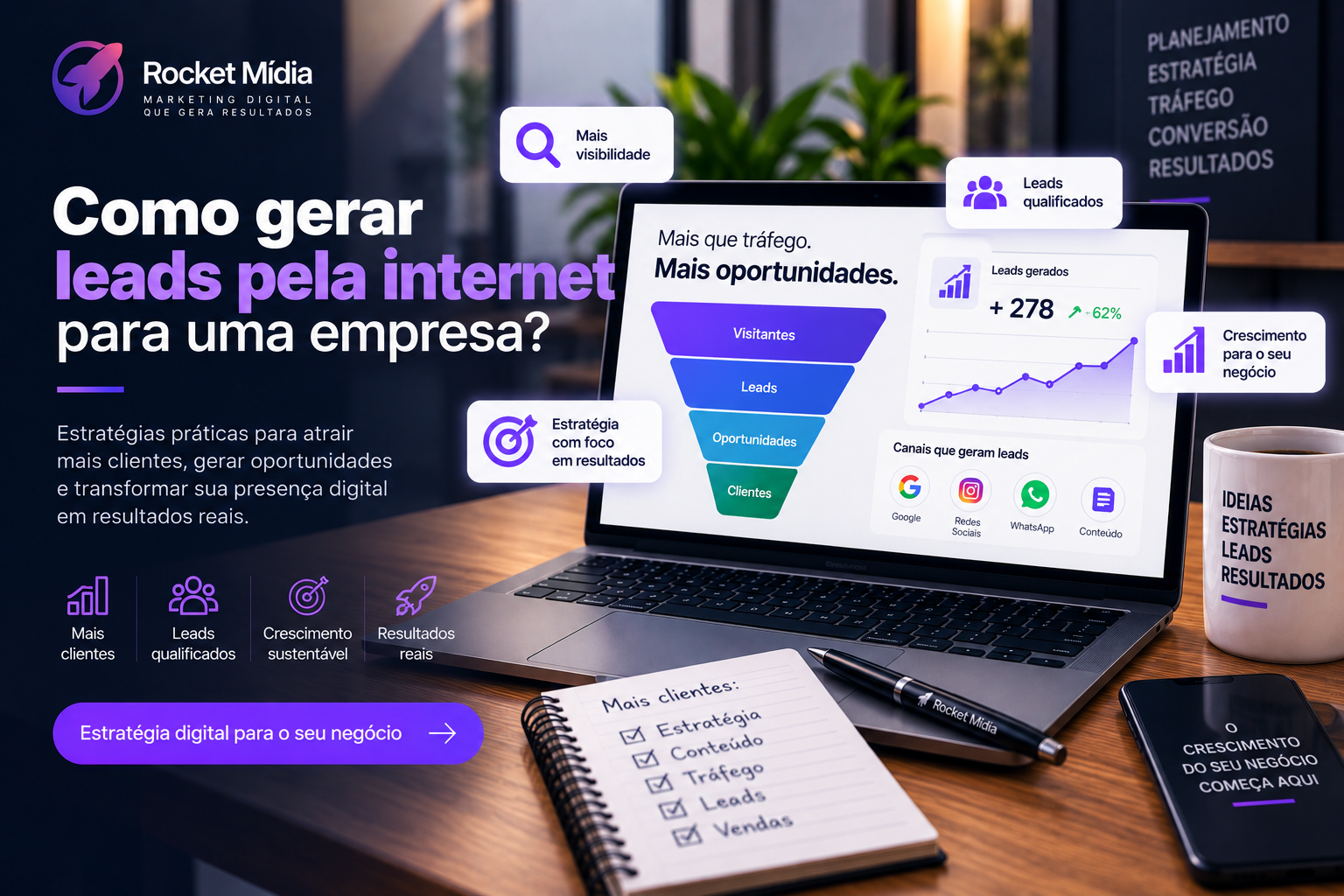 Como gerar leads pela internet para uma empresa? Estratégias para atrair clientes e criar oportunidades de vendas